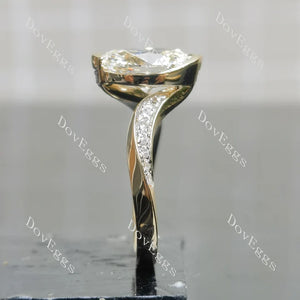 Modern Lab Diamond Solitaire Ring in 10K/14K/18K Gold or Platinum | DovEggs