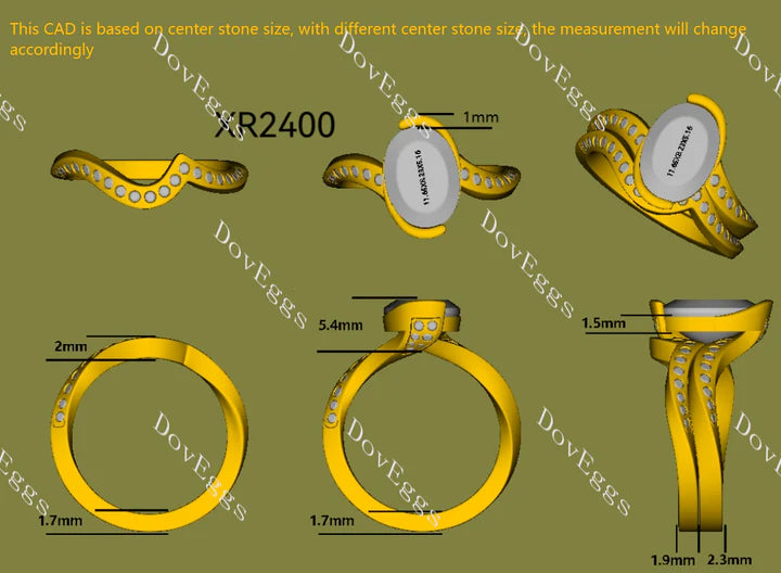 Modern Lab Diamond Solitaire Ring in 10K/14K/18K Gold or Platinum | DovEggs