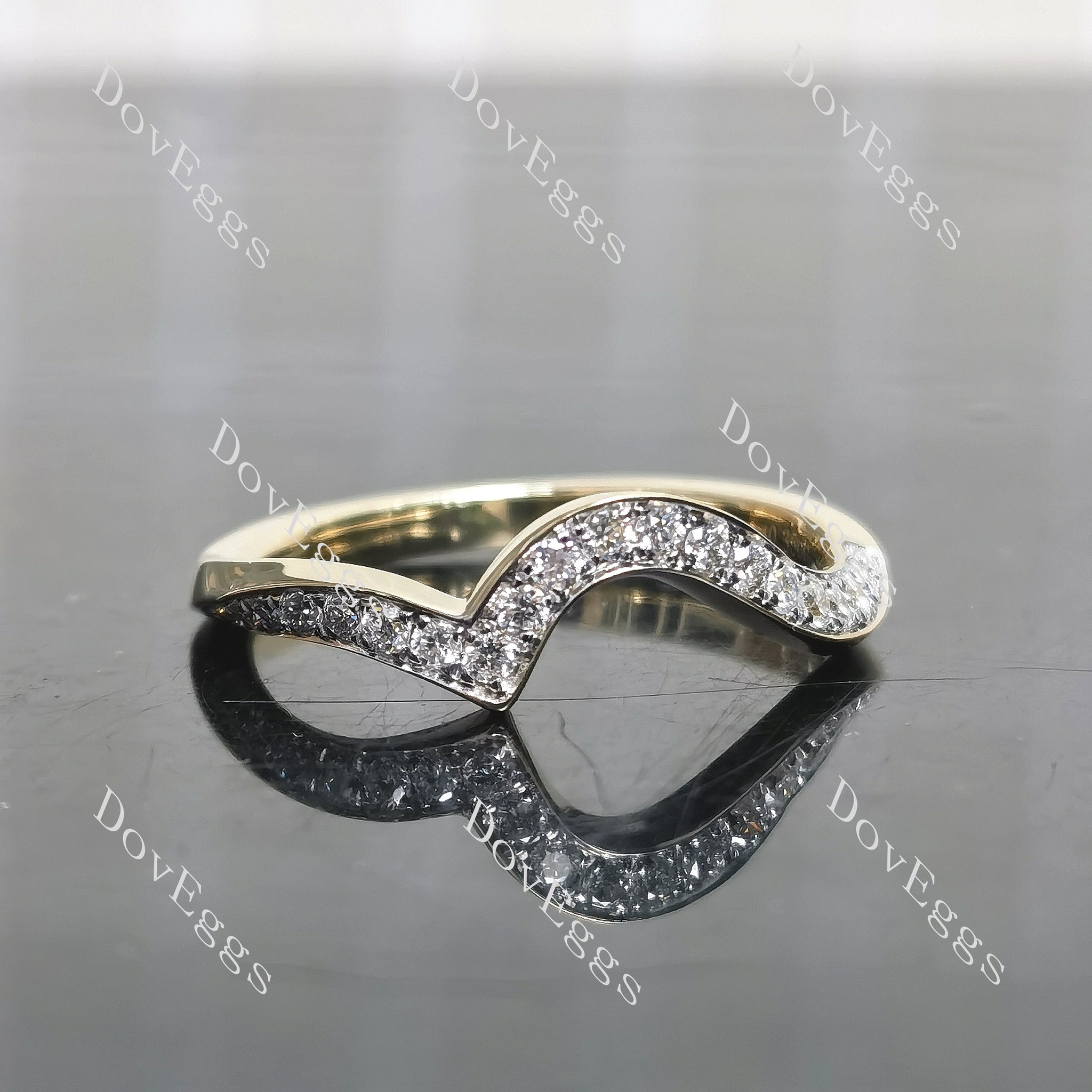 Moissanite or lab grown diamond wedding band| DovEggs