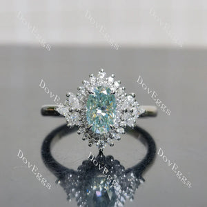 Lab Diamond Ring with 1.5×3mm Marquise & ≤2.8mm Round Accents (Moissanite/LGD/Gem) in 10K/14K/18K Gold or Platinum | DovEggs