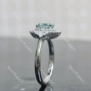Lab Diamond Ring with 1.5×3mm Marquise & ≤2.8mm Round Accents (Moissanite/LGD/Gem) in 10K/14K/18K Gold or Platinum | DovEggs