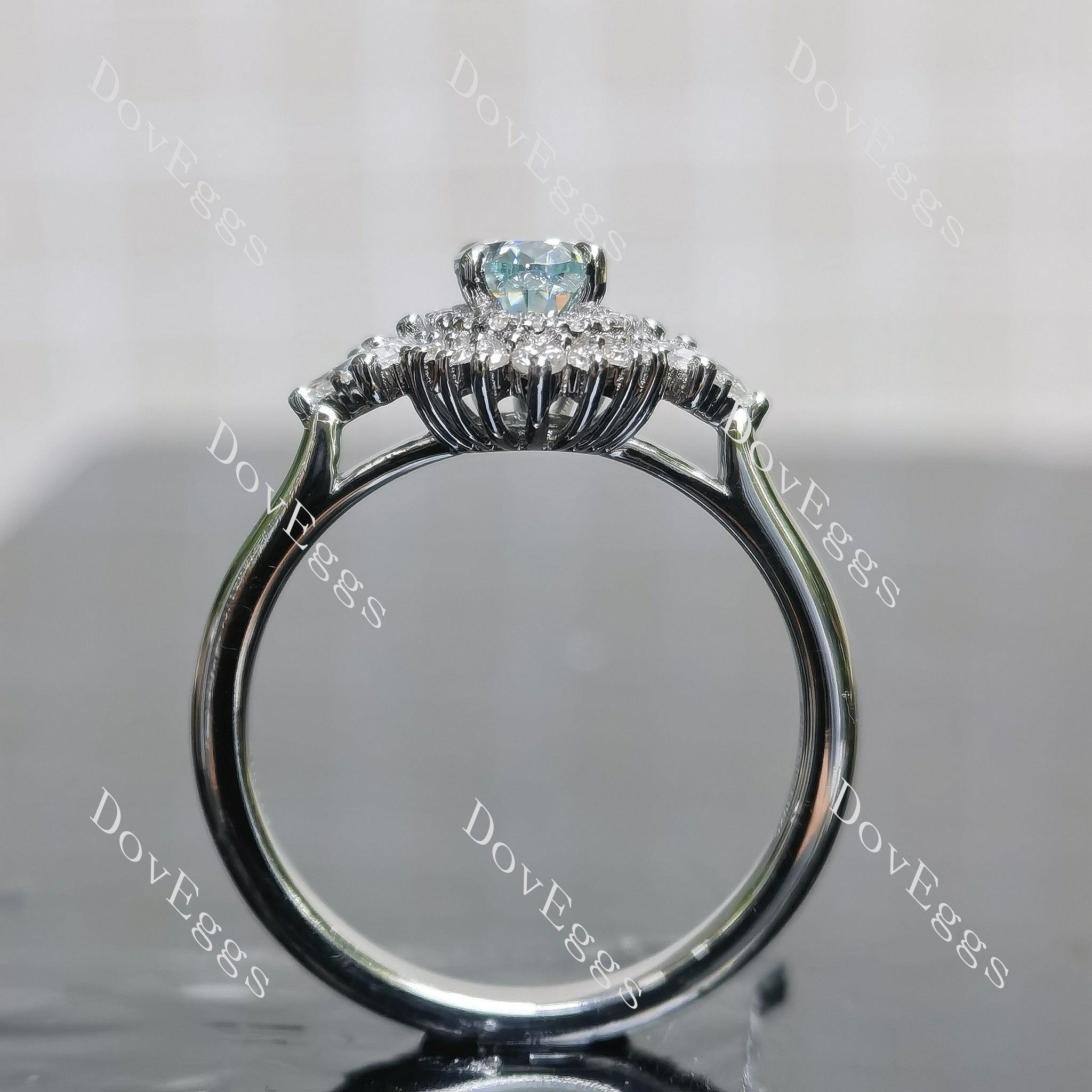sterling silver moissanite engagement ring| Doveggs