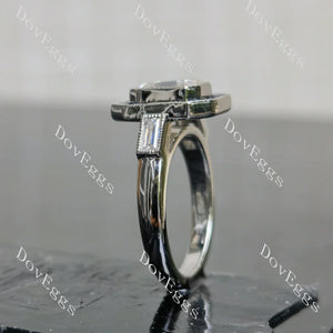 Lab Diamond Ring with Baguette Accents (Moissanite/LGD/Gem) in 10K/14K/18K Gold or Platinum | DovEggs
