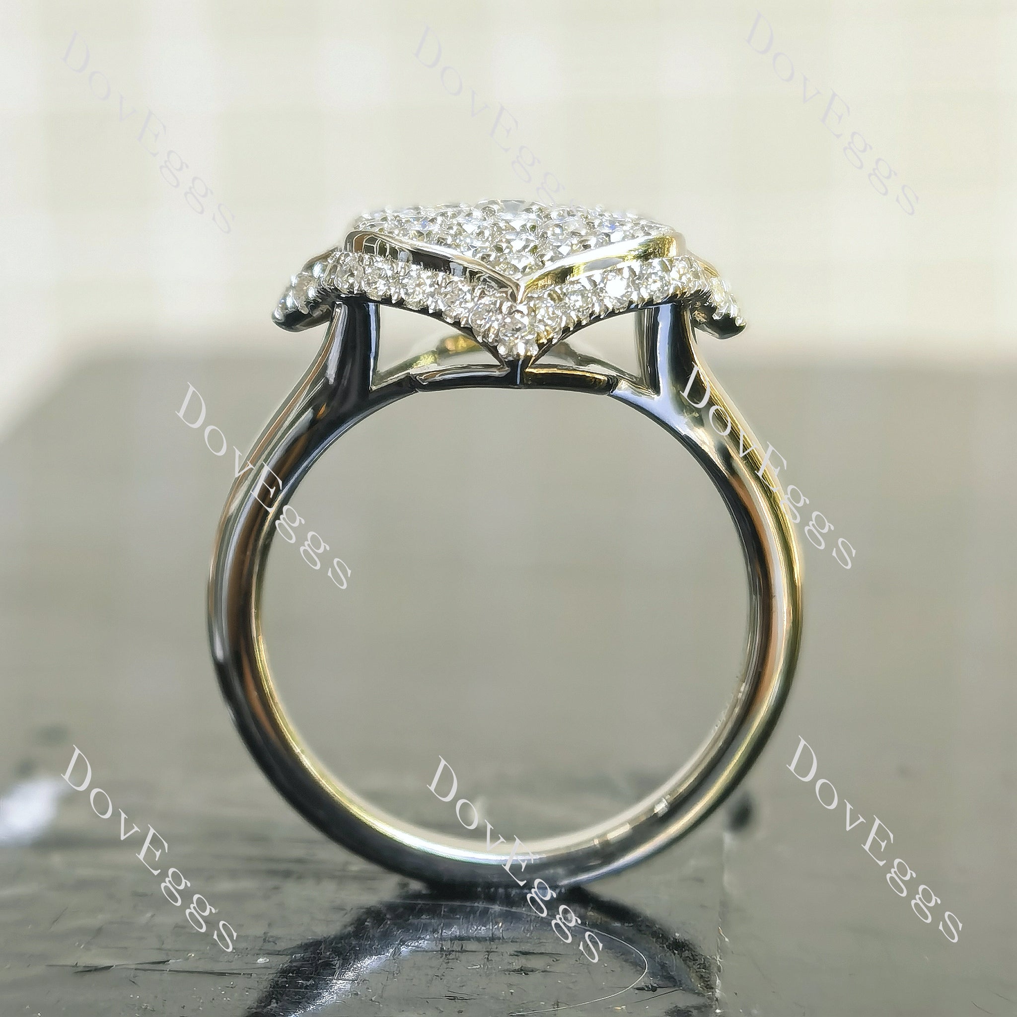 Doveggs sterling silver moissanite or lab created diamond engagement rings
