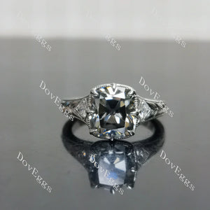 Carved Pave Vintage Lab Diamond Ring in Gold or Platinum | DovEggs Exclusive