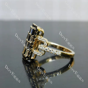 Round moissanite or lab grown diamond stones pave engagement ring| Doveggs