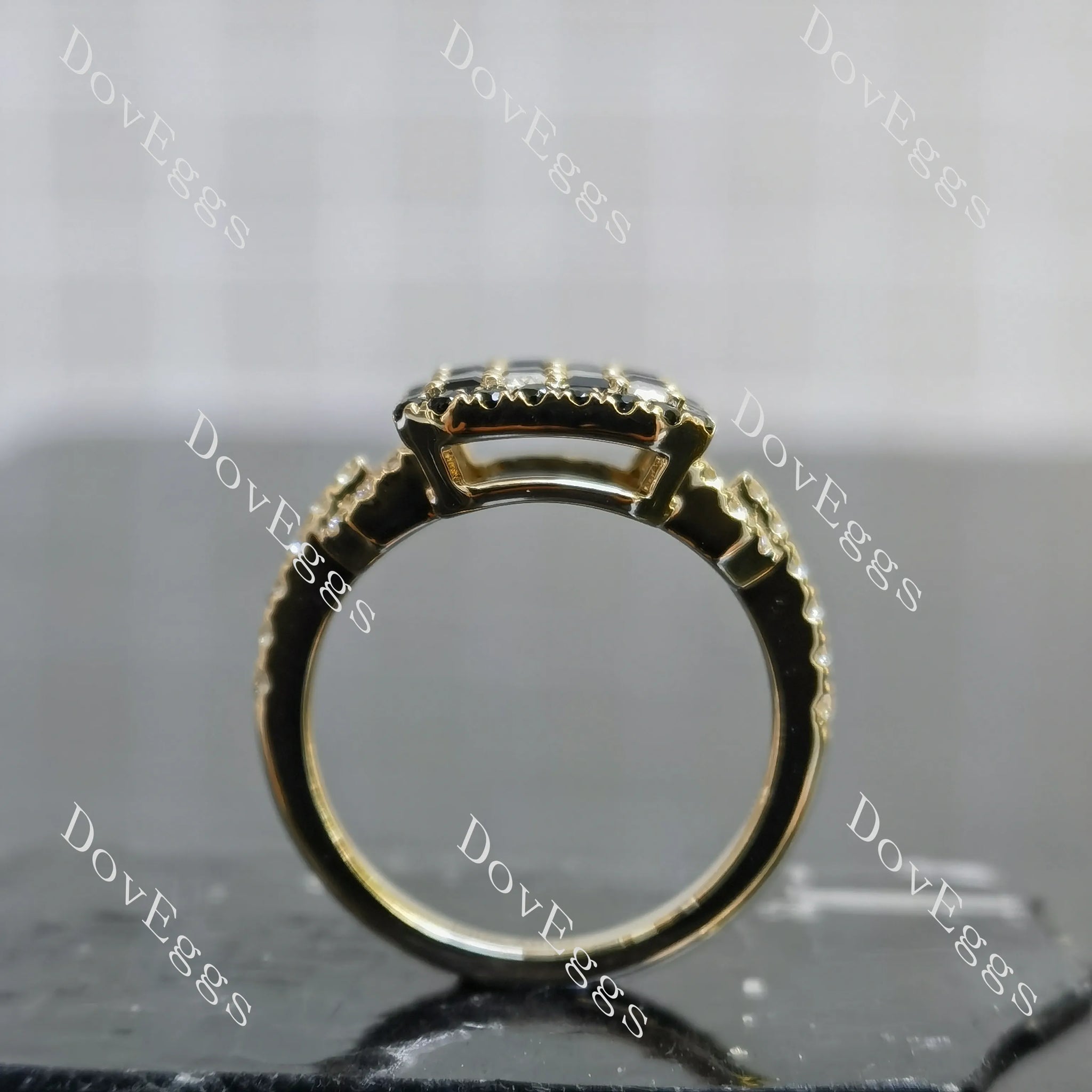 Doveggs yellow gold moissanite or lab diamond egagement ring