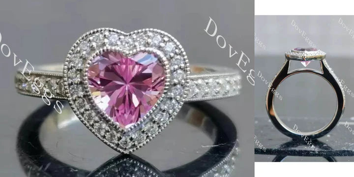 Halo Vintage Pave Setting Lab Diamond Semi-Mount Engagement Ring | DovEggs