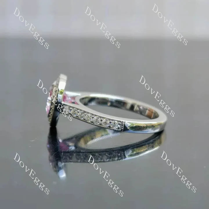 Halo Vintage Pave Setting Lab Diamond Semi-Mount Engagement Ring | DovEggs