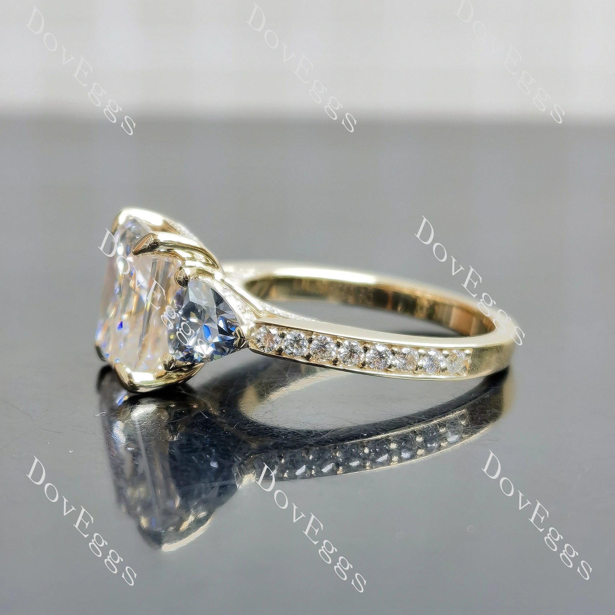 Doveggs pave stones moissnaite engagement ring