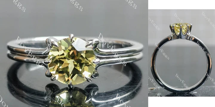 Best place to buy lab grown diamonds: Solitaire Split Shank ethical lab diamond Engagement Ring. Modern & elegant setting in gold/platinum. | DovEggs
