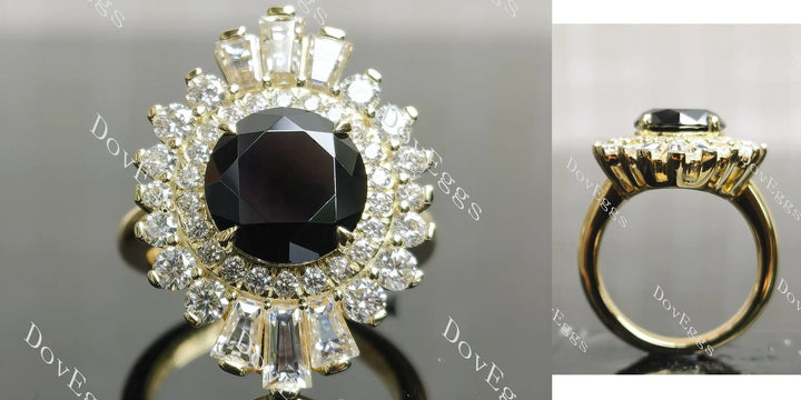 Best place to buy lab grown diamonds: Halo vintage ethical lab diamond ring with GHI moissanite accents. | DovEggs