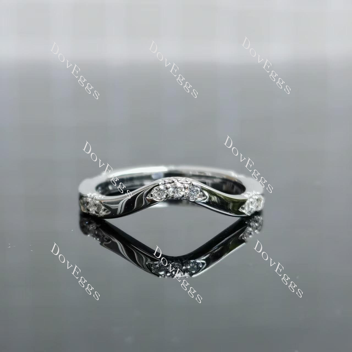 (size 8) Doveggs sterling silver 0.54cttw round lab grown diamond wedding band-2.5mm band width