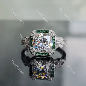 Lab Diamond Ring with Pave Accents (Moissanite/LGD) in 10K/14K Gold or Platinum | DovEggs