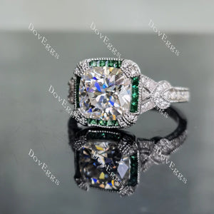 Lab Diamond Ring with Pave Accents (Moissanite/LGD) in 10K/14K Gold or Platinum | DovEggs