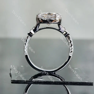 Lab Diamond Ring with Pave Accents (Moissanite/LGD) in 10K/14K Gold or Platinum | DovEggs