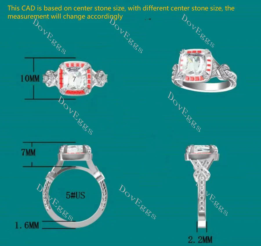Lab Diamond Ring with Pave Accents (Moissanite/LGD) in 10K/14K Gold or Platinum | DovEggs