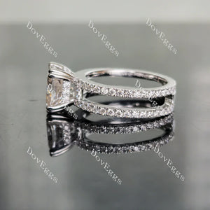 Lab Diamond Ring with Pave Accents (Moissanite/LGD) in 10K/14K Gold or Platinum | DovEggs
