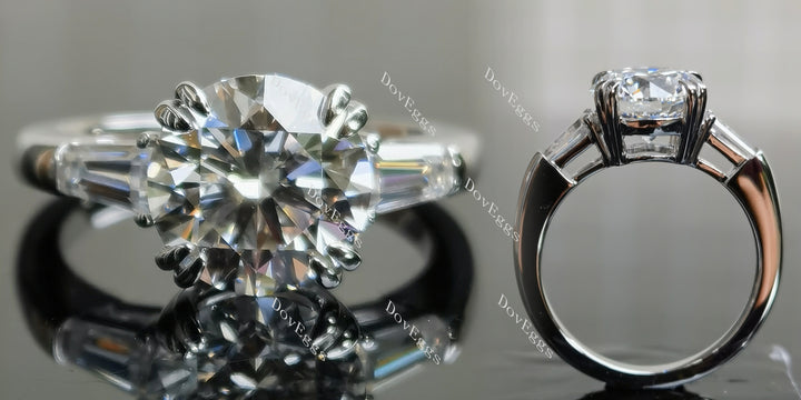 Group Order all shape all color available three stones engagement ring only semi-mount only(Exclusively to DovEggs Stones)