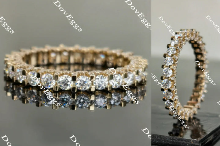 doveggs round full eternity moissanite/lab grown diamond wedding band-2.9mm band width - DovEggs-Seattle