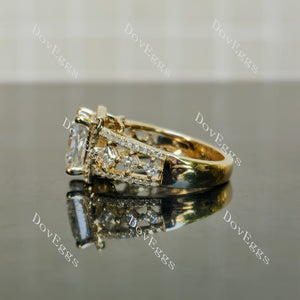 Doveggs Princess Halo Art Deco Lab Grown Diamond Engagement Ring