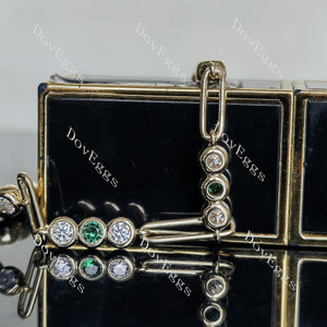 Doveggs round moissanite/lab grown diamond & colored gem bracelet