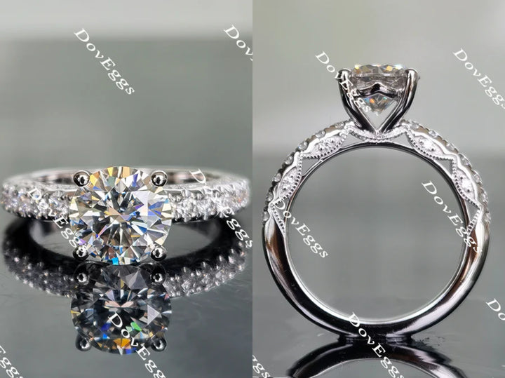 Doveggs half eternity pave engagement ring semi-mount only(Exclusively to DovEggs Stones) - DovEggs-Seattle