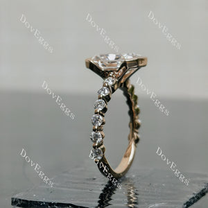 Doveggs Radiant Bezel Lab Grown Diamond Engagement Ring