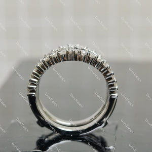 (size #8,#8.25 ) Doveggs sterling silver round moissanite enhancer