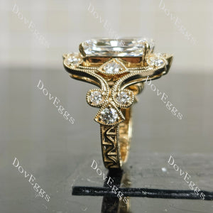 Radiant vintage art deco sparkle moissanite engagement ring | Doveggs