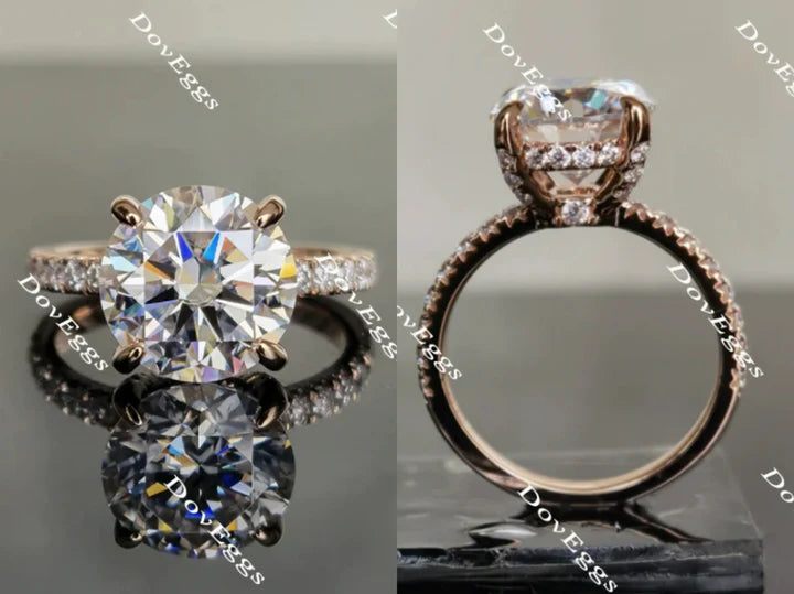 Doveggs eternity pave engagement ring only semi-mount only(Exclusively to DovEggs Stones)
