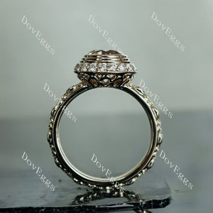 Doveggs round art deco vintage colored moissanite engagement ring