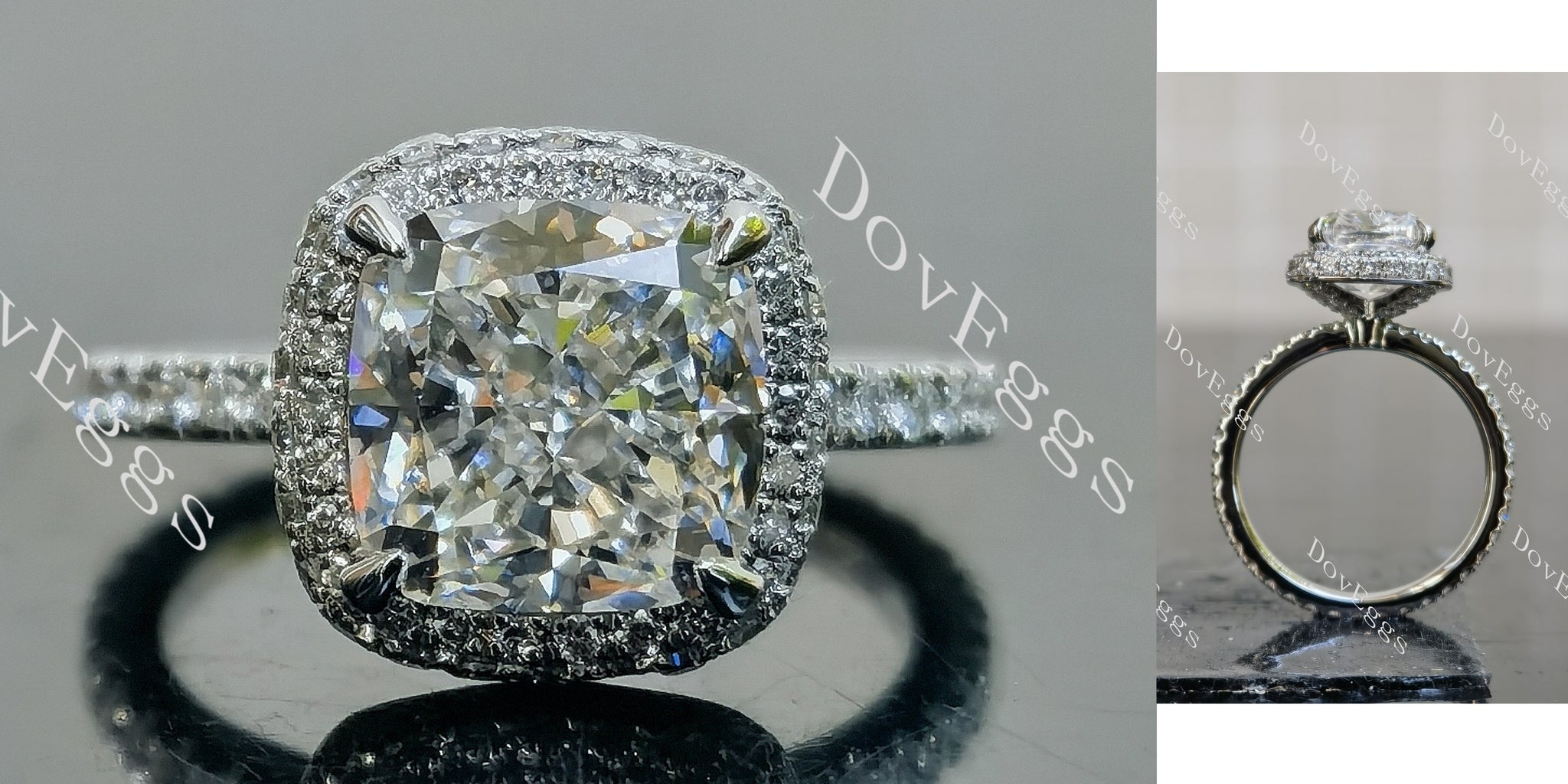 Cushion Halo Enternity Lab Grown Diamond 