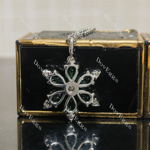 Doveggs sterling silver round pear colored gem pendant necklace