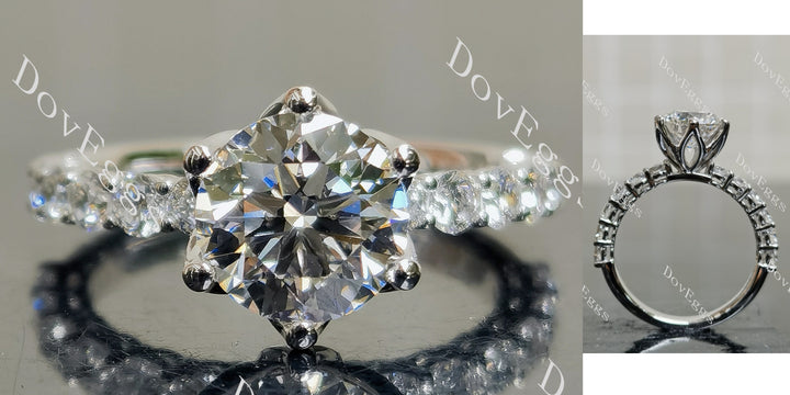 Round Pave Half Enternity Lab Grown Diamond