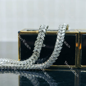 Doveggs vine shape marquise moissanite/lab grown diamond necklace for women (16inch length)