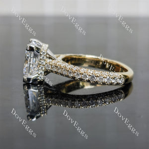 Doveggs princess pave art deco moissnaite engagement ring