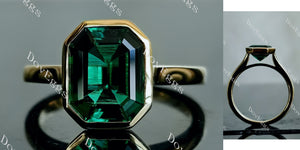 Doveggs elongated krupp cut bezel solitaire colored gem engagement ring