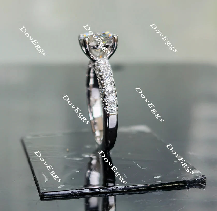 Doveggs half eternity pave engagement ring semi-mount only(Exclusively to DovEggs Stones)