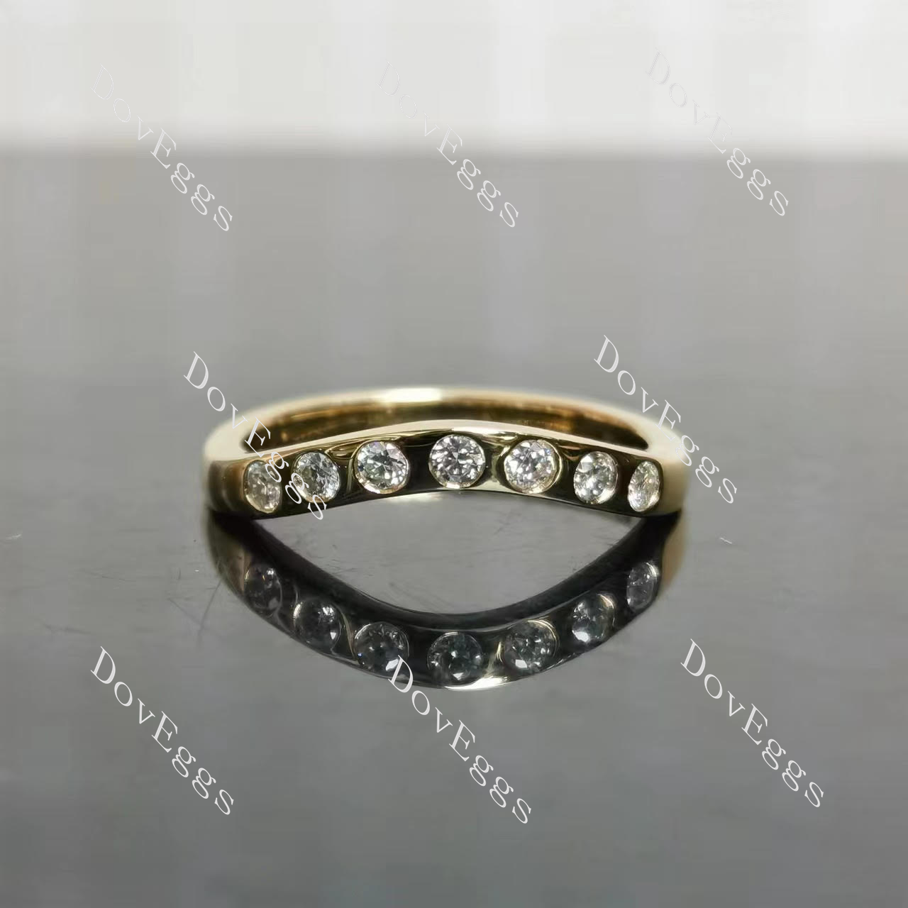 The Owen ring round moissanite/lab grown diamond wedding band-2.3mm band width