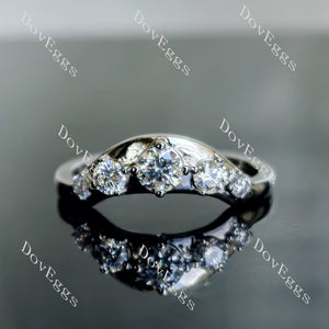 Doveggs round pave moissanite/lab grown diamond wedding band-2.1mm band width