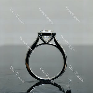 Doveggs Elizabeth Taylor Krupp Cut bezel solitaire moissanite engagement ring