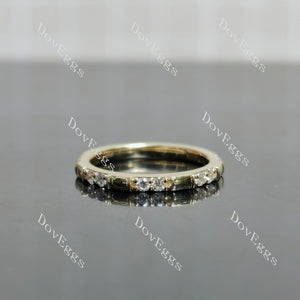 Doveggs round pave moissanite/lab grown diamond wedding band-2.0mm band width