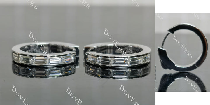 Doveggs baguette bezel moissanite earrings