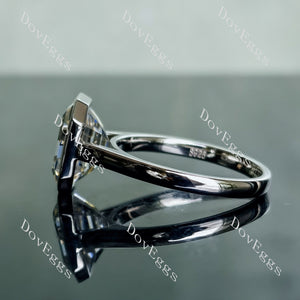 Doveggs elongated krupp cut bezel solitaire moissanite engagement ring
