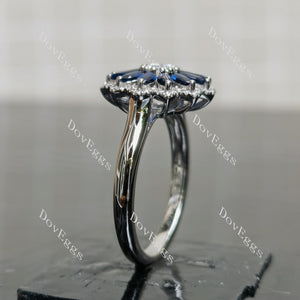 (size 8) Doveggs sterling silver round marquise moissanite engagement ring