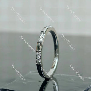 Doveggs round pave moissanite/lab grown diamond wedding band-2.0mm band width