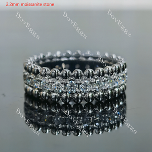 Doveggs round full eternity pave moissanite/lab grown diamond wedding band for women-5.2mm band width