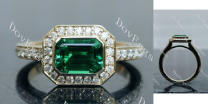 emerald halo colored gem engagement ring