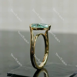(size 6 ) Doveggs 14k yellow gold 1.537ct pear Fancy Vivid Blue VVS1 Clarity Excellent cut lab grown diamond ring(certified)